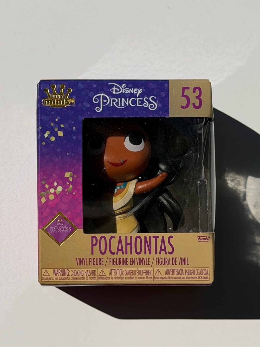 Disney Pocahontas Vinyl Figure - Yellow Outfit, Black Hair